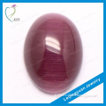Best price rose red cabochon oval shape synthetic cat eye stone